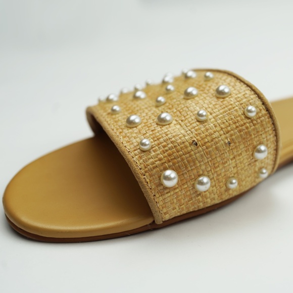 JCREW Size 9 Woven Pearl Slide Sandals $98 CG138 - Picture 5 of 7
